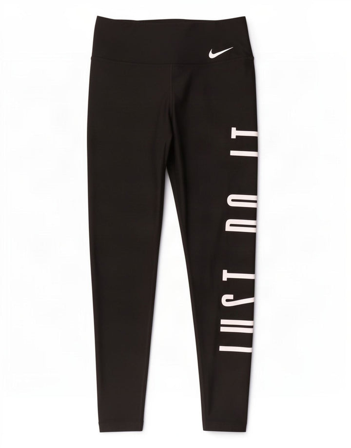 Nike Leggings Dri Fit Graphic para mujer UK 10 Pequeño Poliéster negro