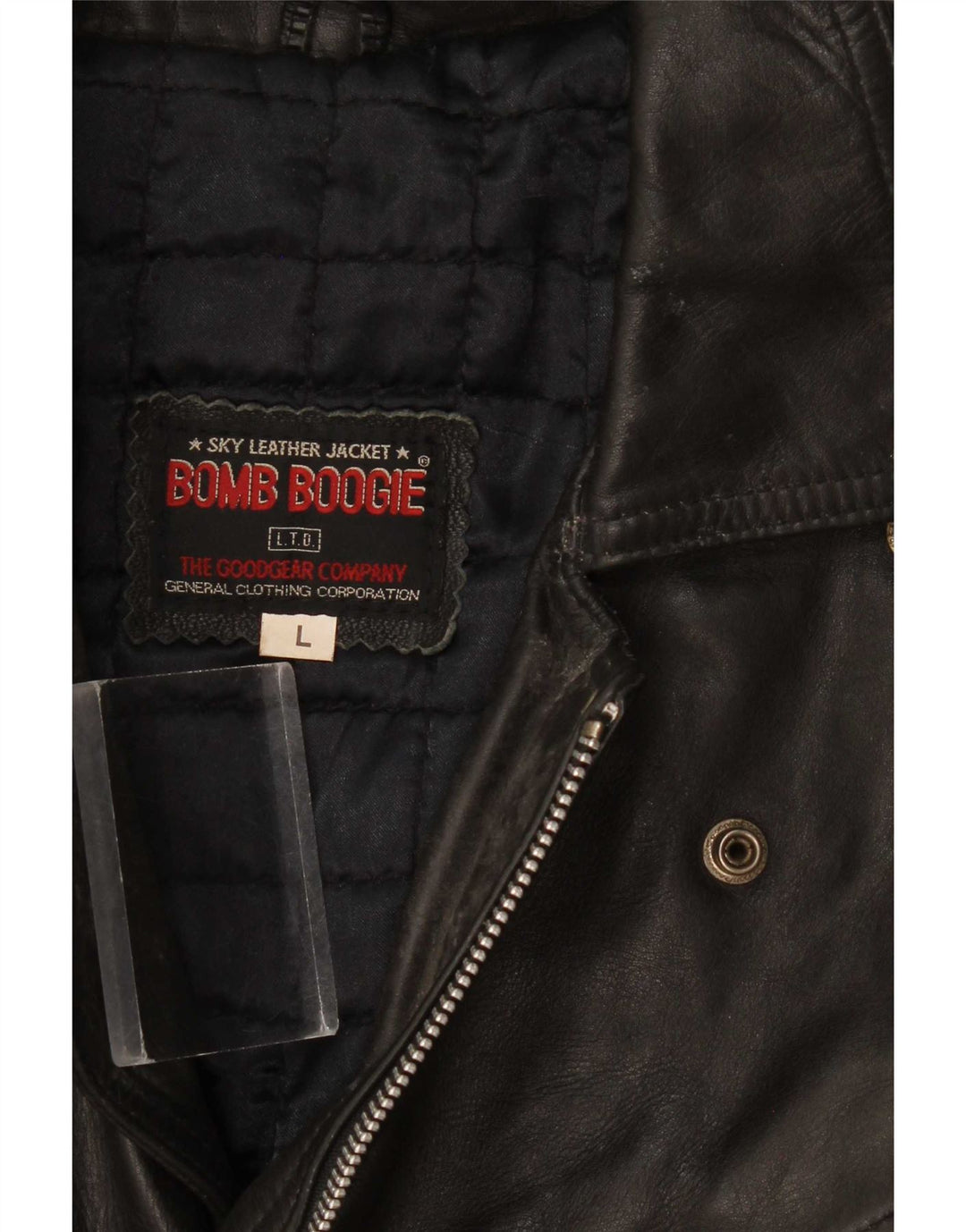 Bomb Boogie Chaqueta motera de cuero para hombre UK 40 Large Black