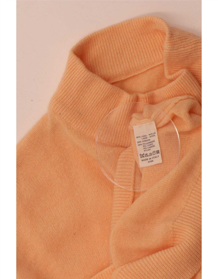 Vintage mujer tortuga cuello jersey suéter IT 44 lana naranja mediana