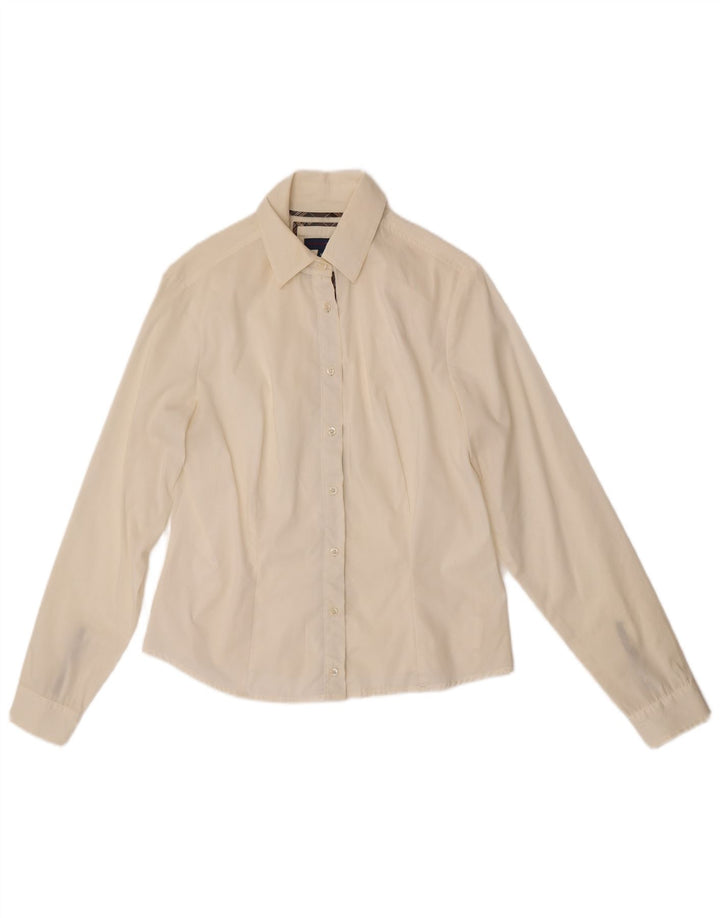 Trussardi Jeans Camisa Mujer UK 46 Large Off White