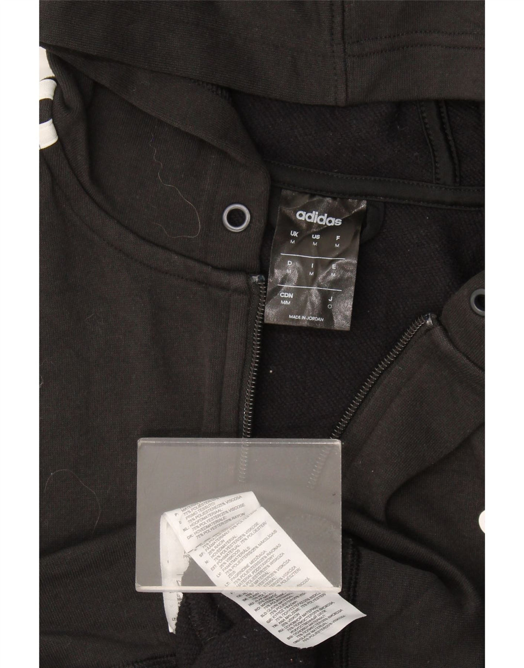 Adidas Mens Climalite Zip Sudadera con capucha Suéter Mediano Negro Poliéster