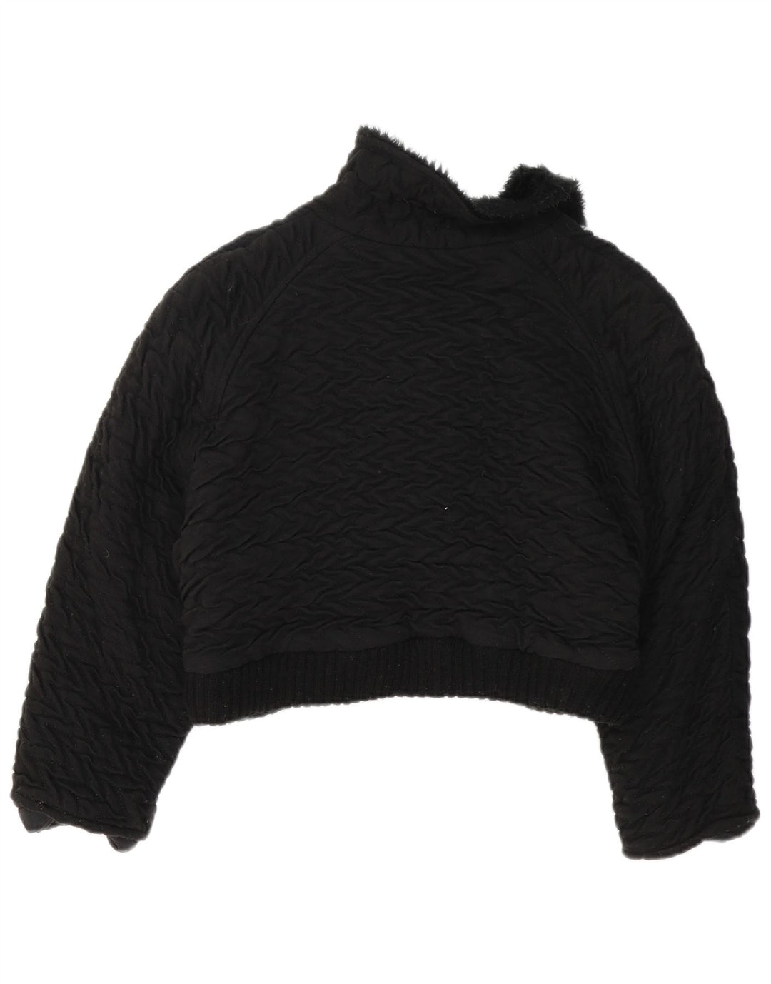 Vintage mujer Bolero chaqueta Reino Unido 14 medio negro colorblock