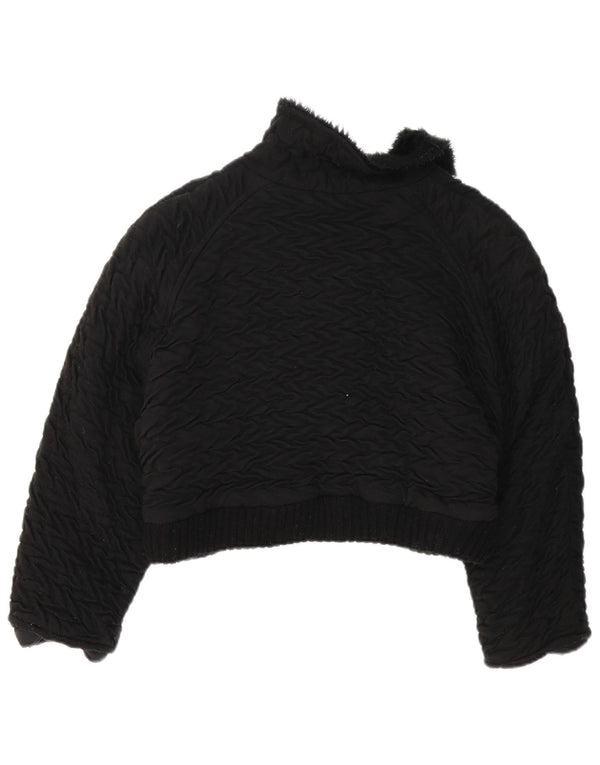Vintage mujer Bolero chaqueta Reino Unido 14 medio negro colorblock