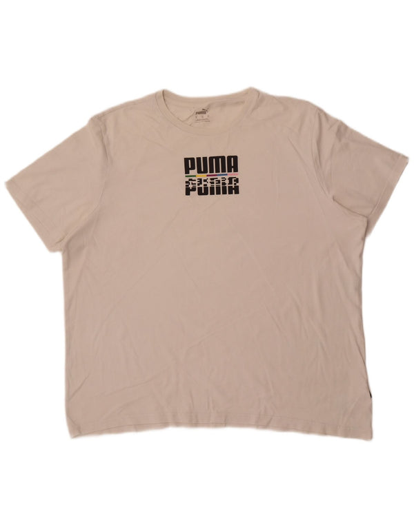 Puma Camiseta gráfica para hombre Top XL Algodón blanco