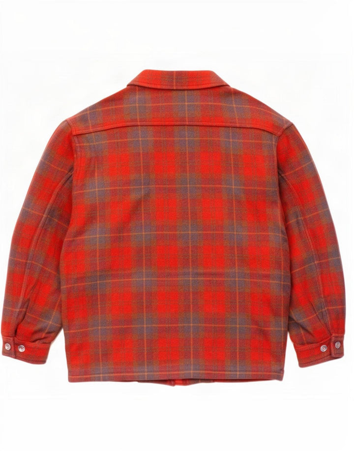 Think Pink Abrigo cortavientos para hombre IT 48 Lana a cuadros roja mediana