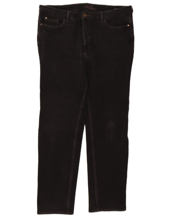 Marks & Spencer Vaqueros rectos mágicos para mujer UK 18 XL W36 L28 Algodón negro