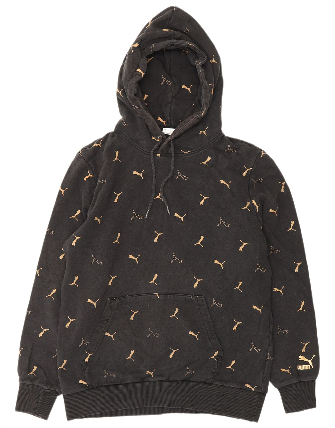 PUMA Jersey con capucha gráfica para hombre Algodón negro mediano