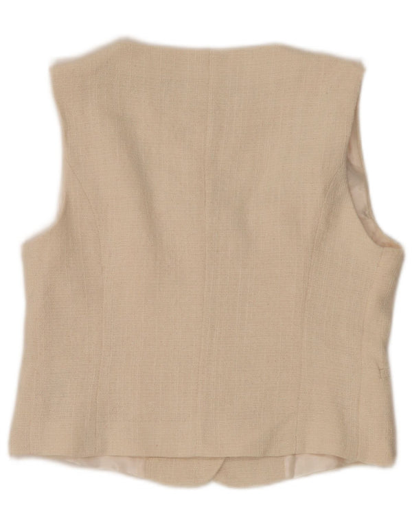 Zara Mujer Chaleco UK 42 Medio Beige Algodón