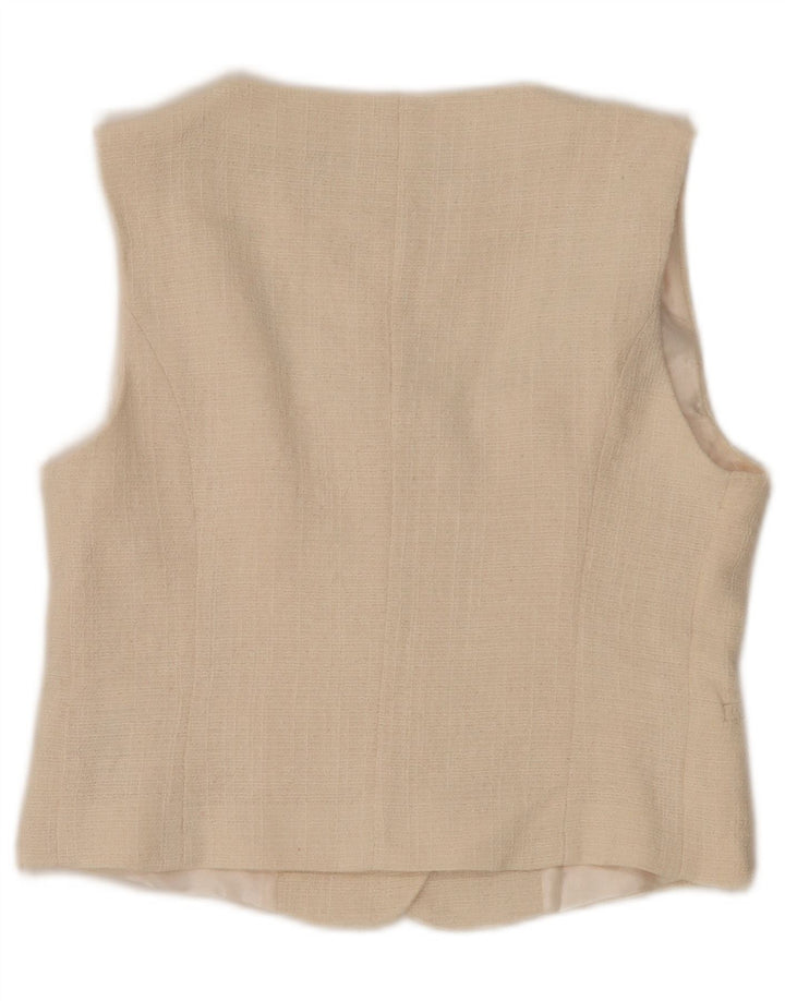 Zara Mujer Chaleco UK 42 Medio Beige Algodón