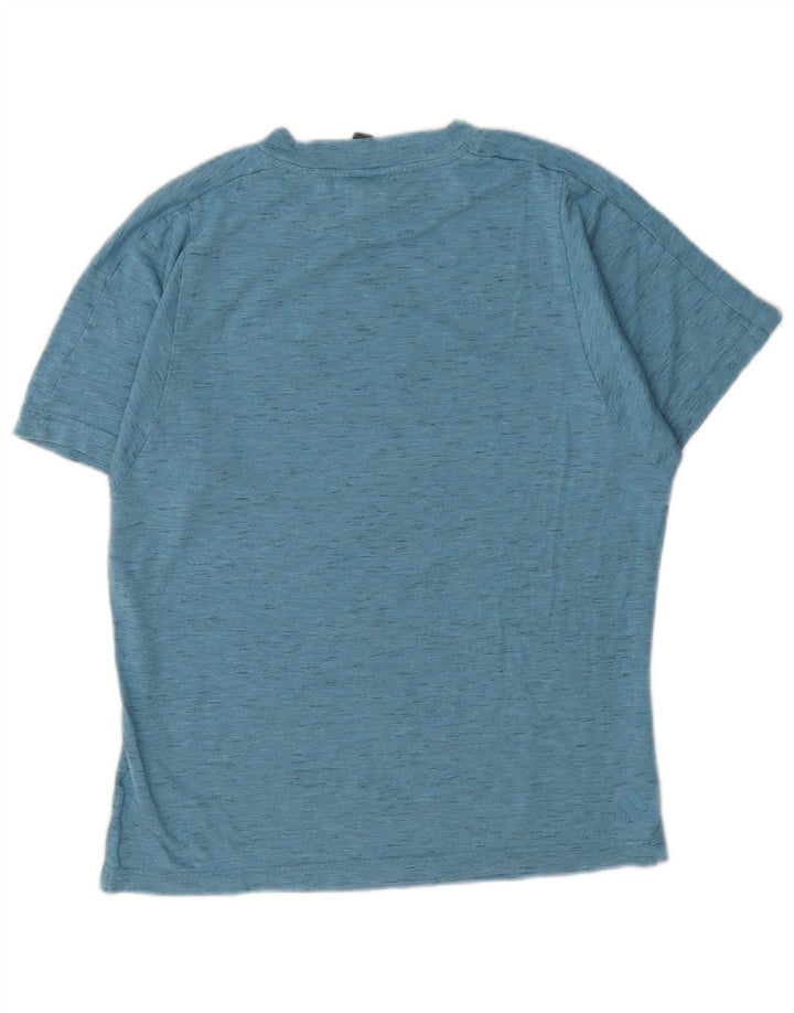 Adidas Camiseta gráfica para mujer Top UK 12/14 Poliéster moteado azul medio