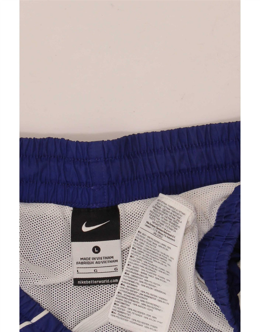 Nike - Pantalones cortos deportivos con gráficos para hombre, poliéster azul grande