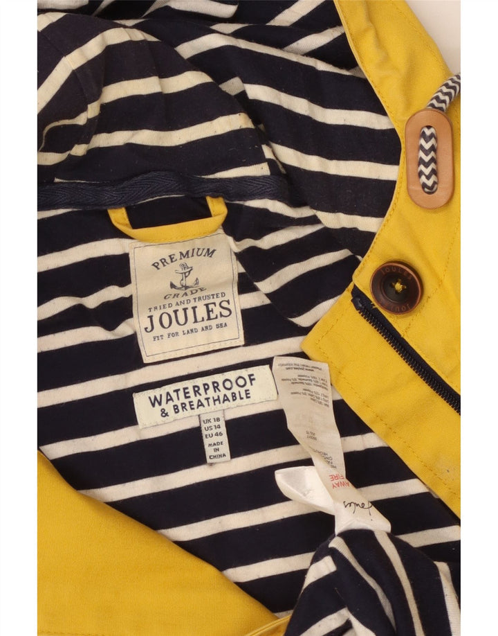 JOULES Chaqueta cortavientos con capucha para mujer UK 18 XL Algodón amarillo