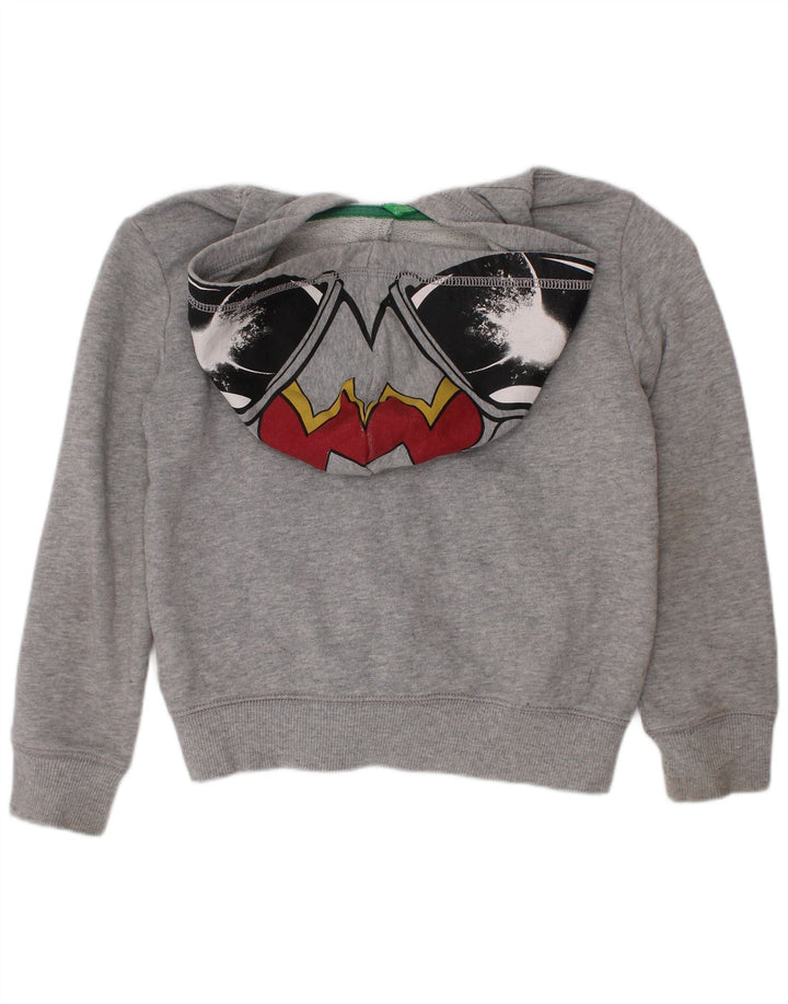 Benetton Sudadera con capucha y cremallera gráfica para niños 5-6 años Gris