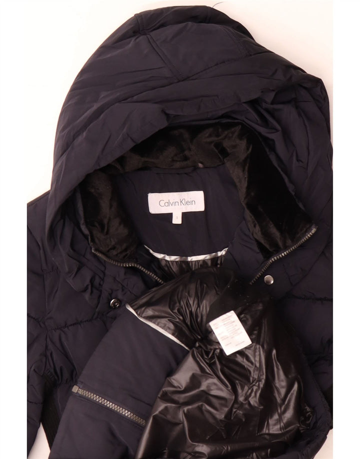 CALVIN KLEIN Abrigo acolchado extragrande para mujer UK 10 Small Azul marino