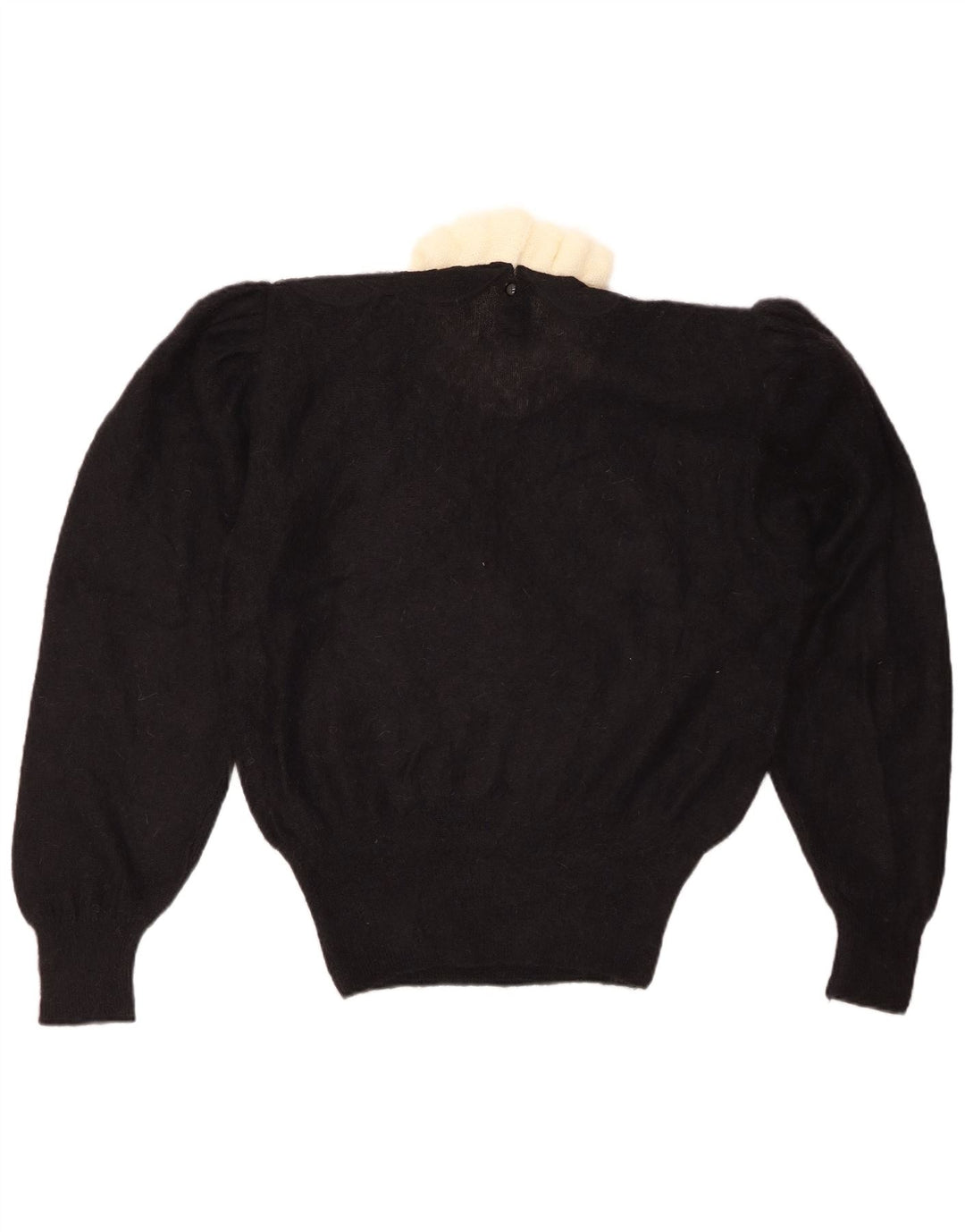 VINTAGE Jersey de cuello alto para mujer IT 44 Medio Negro Floral