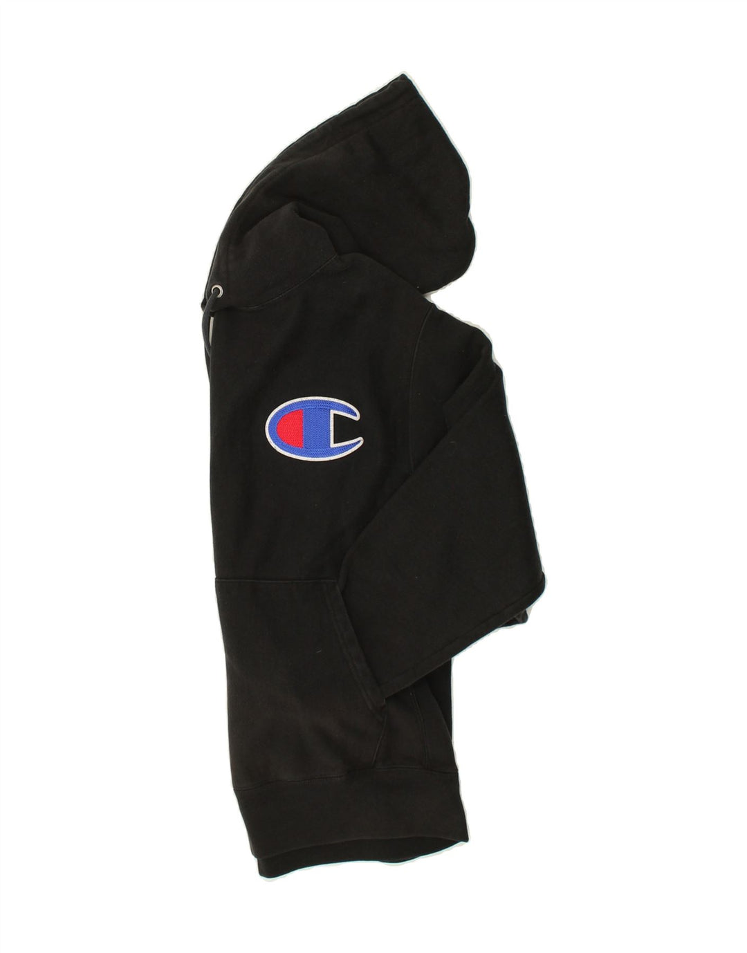 CHAMPION Mens Graphic Hoodie Jumper Medium Black Cotton Vintage Champion and Second-Hand Champion from Messina Hembry 