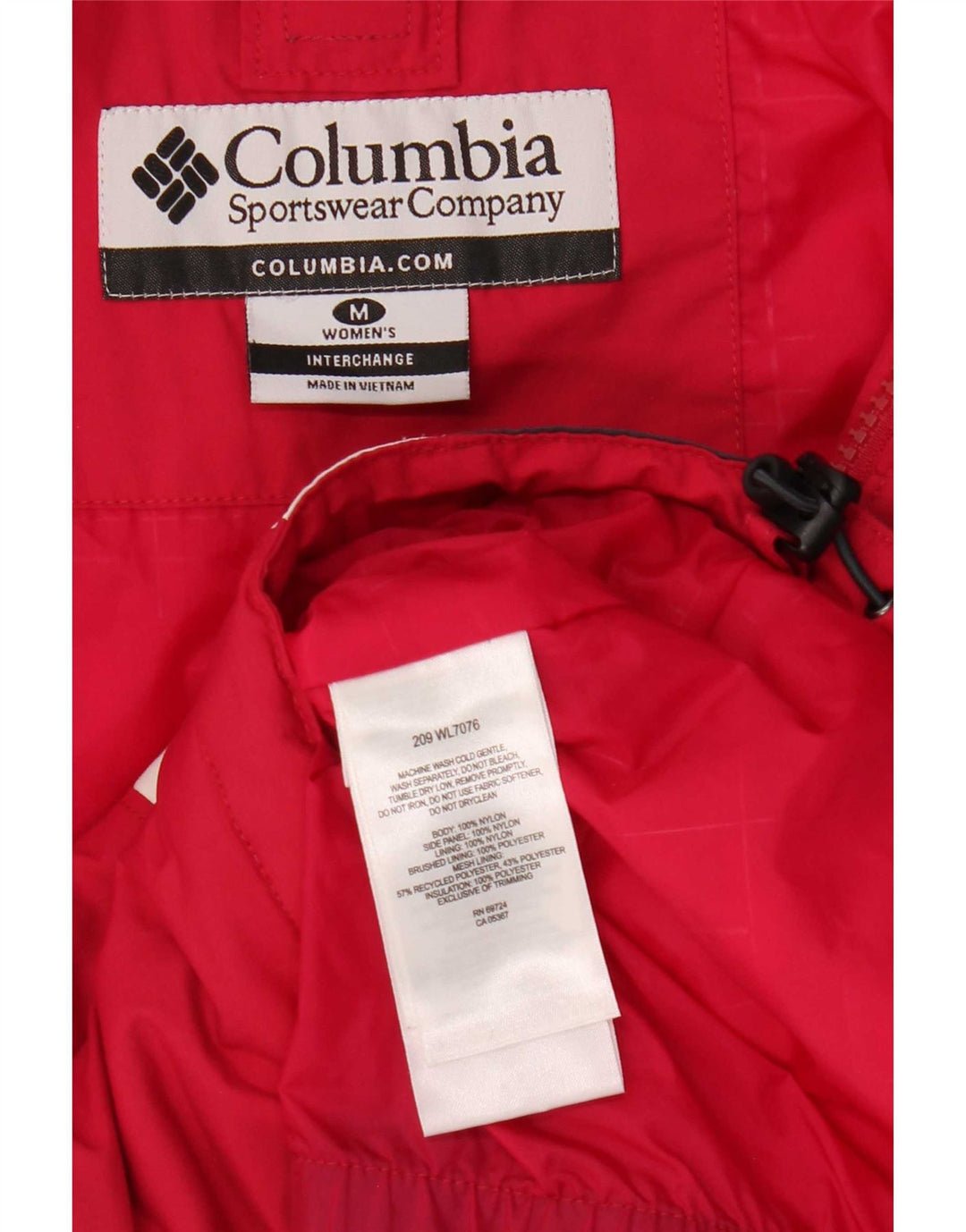 Columbia Chaqueta de esquí con capucha Omni-Tech para mujer UK 12 Medium Red Colourblock