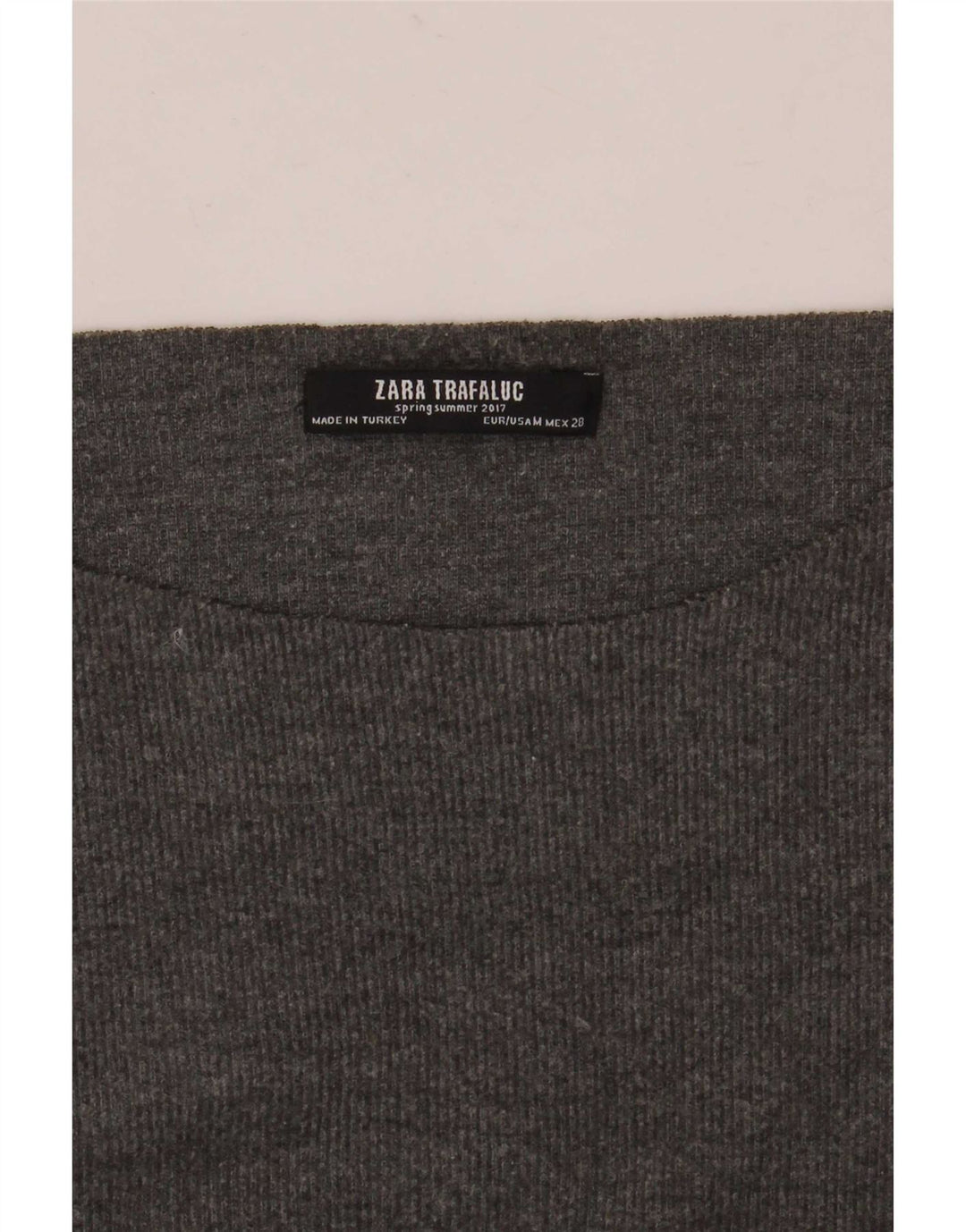 Zara Mujer Top Extragrande Manga Larga UK 44 Gris Medio