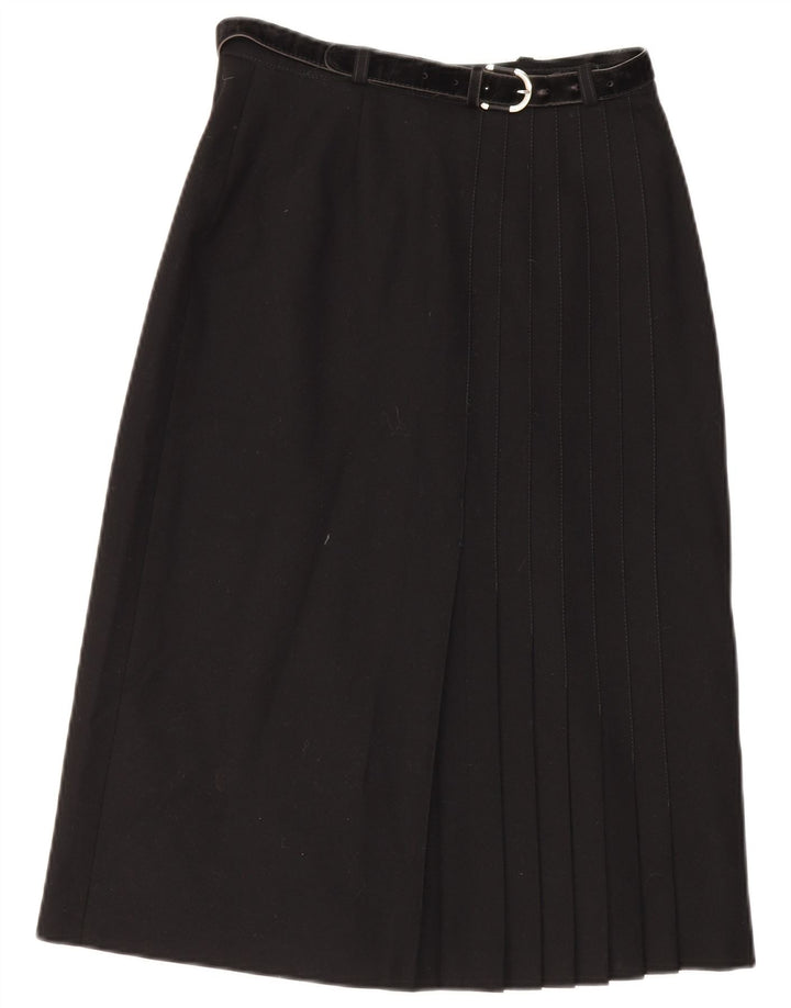 Vintage Mujer A-Line Falda W28 Medio Negro