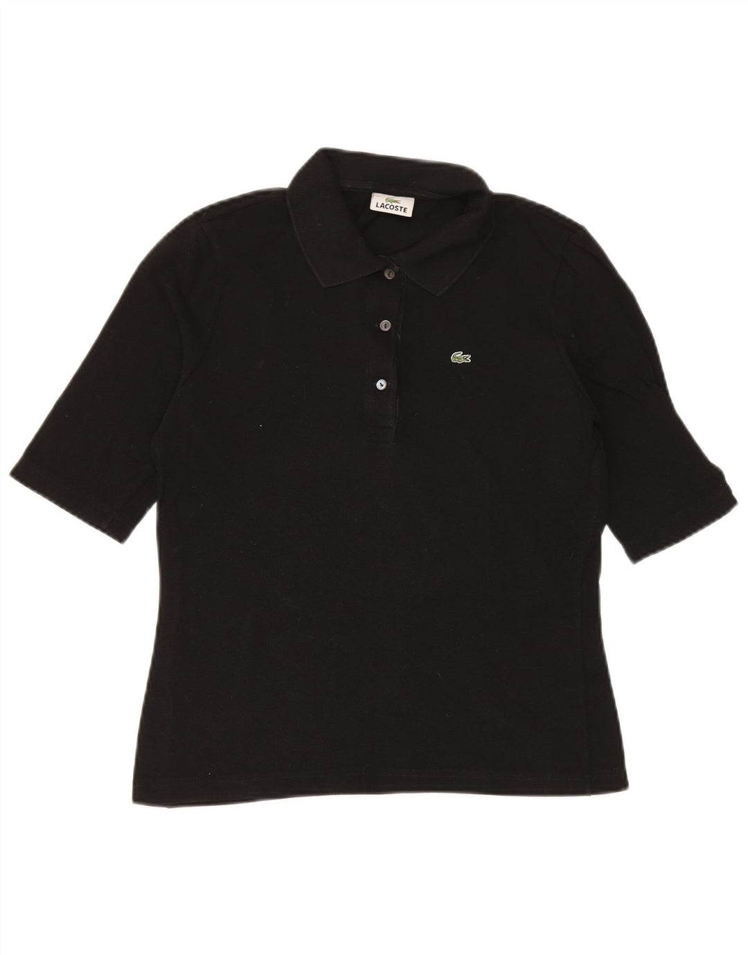Polo Lacoste Mujer Talla 42 Grande Algodón Negro