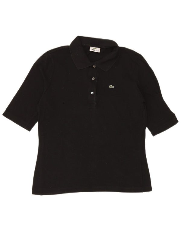 Polo Lacoste Mujer Talla 42 Grande Algodón Negro