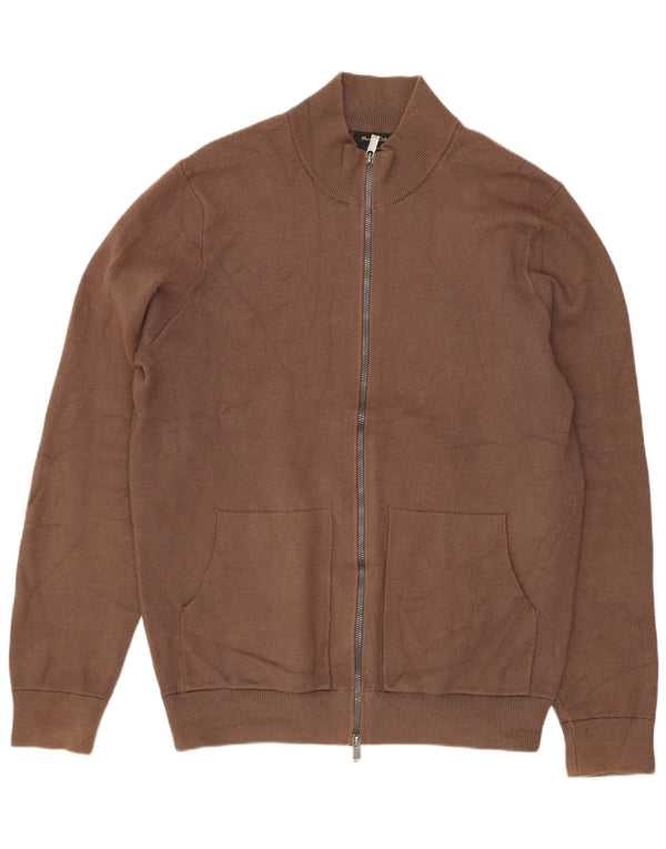 Massimo Dutti Jersey Cárdigan Hombre Large Viscosa Marrón
