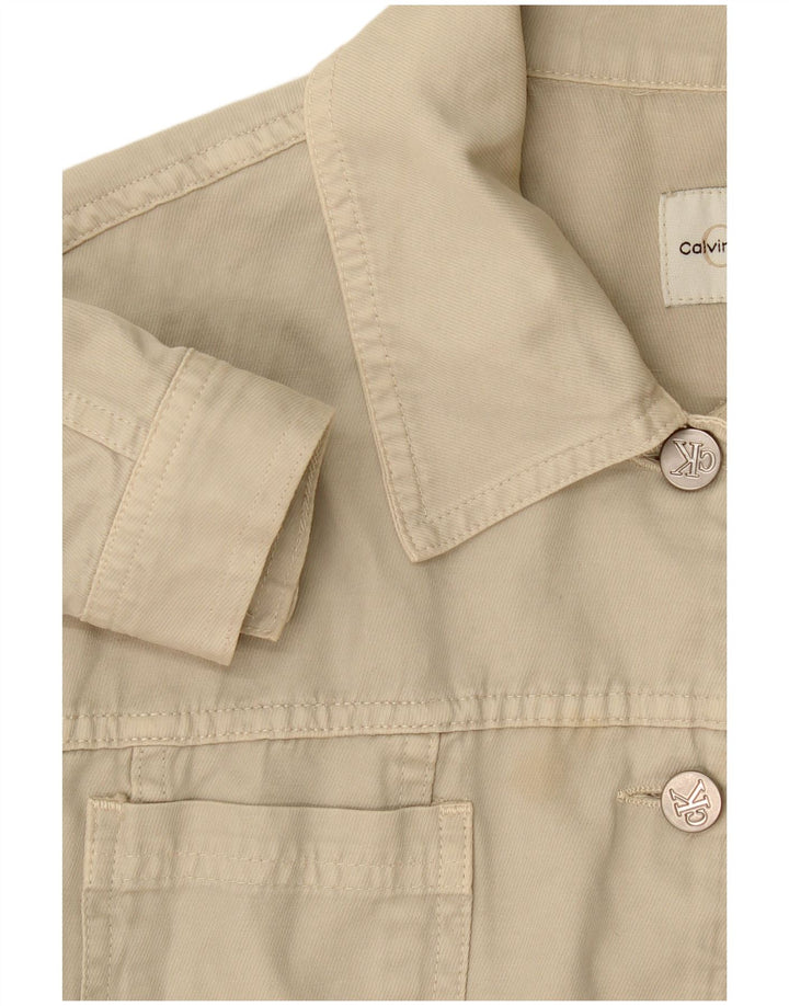 Calvin Klein Chaqueta Vaquera para Mujer UK 14 Medium Beige