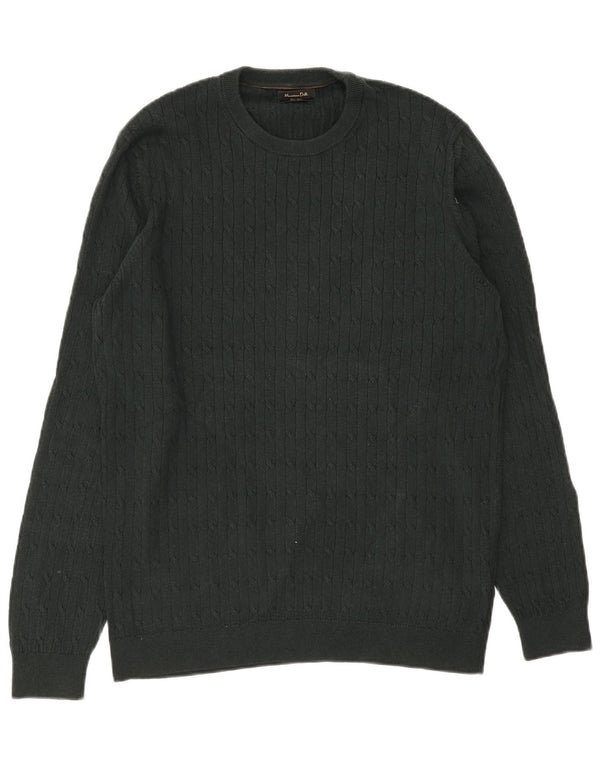 Massimo Dutti Jersey Cuello Redondo Hombre XL Verde Algodón