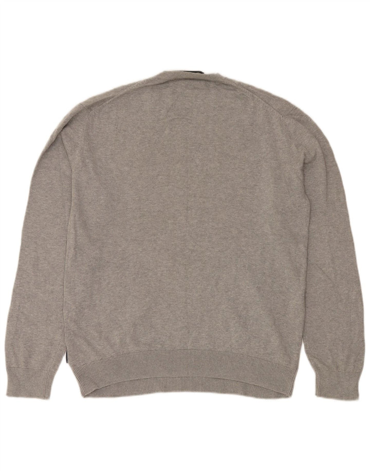 FRENCH CONNECTION Jersey de cuello redondo para hombre de algodón gris medio