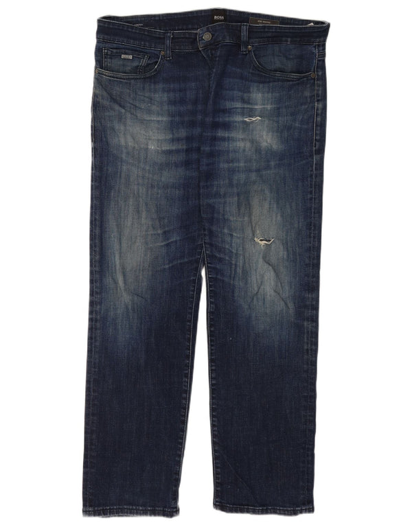 Vaqueros Hugo Boss Mujer Regular Rectos W36 L32 Algodón Azul