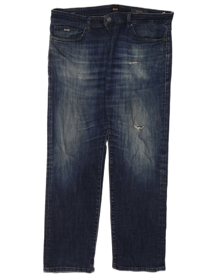Vaqueros Hugo Boss Mujer Regular Rectos W36 L32 Algodón Azul