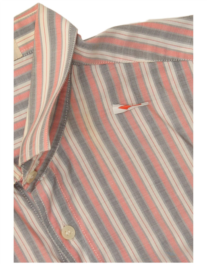 Camisa vintage para hombre talla 40 mediana rosa a rayas