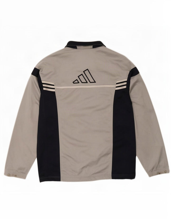 Adidas Hombre Chaqueta De Chándal Con Estampado Gráfico Poliéster Color Block Gris Medio