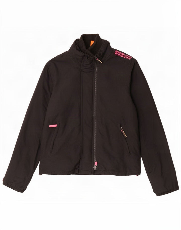 Superdry Mujer The Windcheater Chubasquero UK 40 XL Nylon Negro