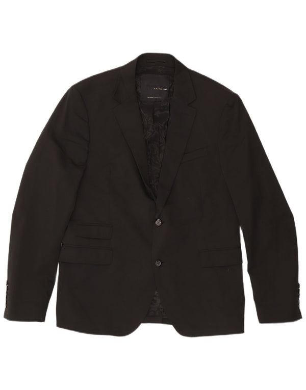 Zara Chaqueta Blazer De 2 Botones Para Hombre IT 54 2XL Poliéster Negro