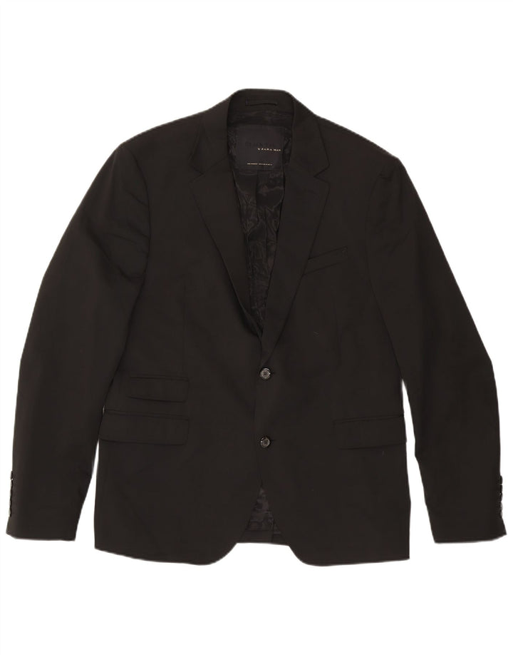 Zara Chaqueta Blazer De 2 Botones Para Hombre IT 54 2XL Poliéster Negro