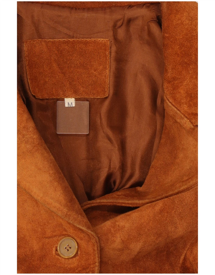 Vintage mujer ante chaqueta Reino Unido 14 marrón medio