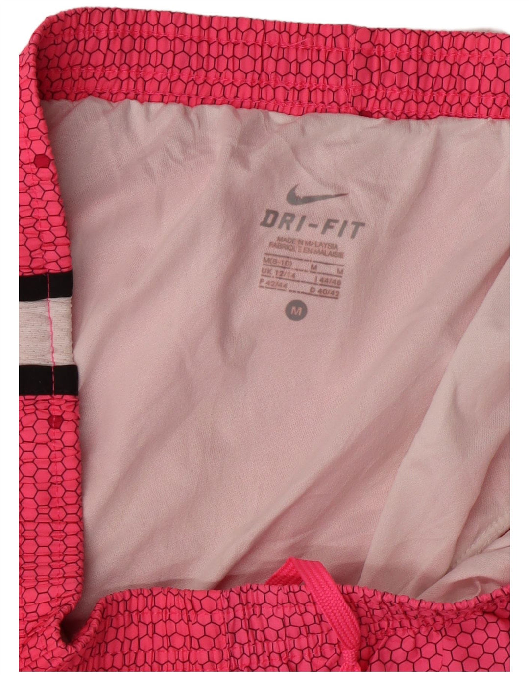 Pantalones cortos deportivos NIKE Dri Fit para mujer Reino Unido 12/14 Bloque de color rosa mediano
