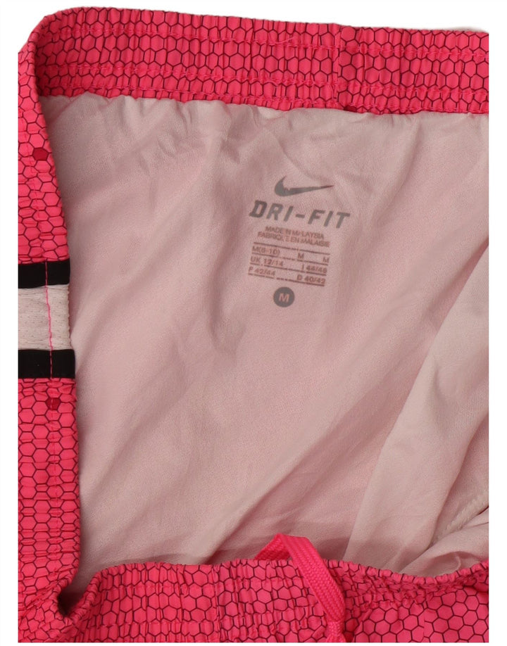 Pantalones cortos deportivos NIKE Dri Fit para mujer Reino Unido 12/14 Bloque de color rosa mediano