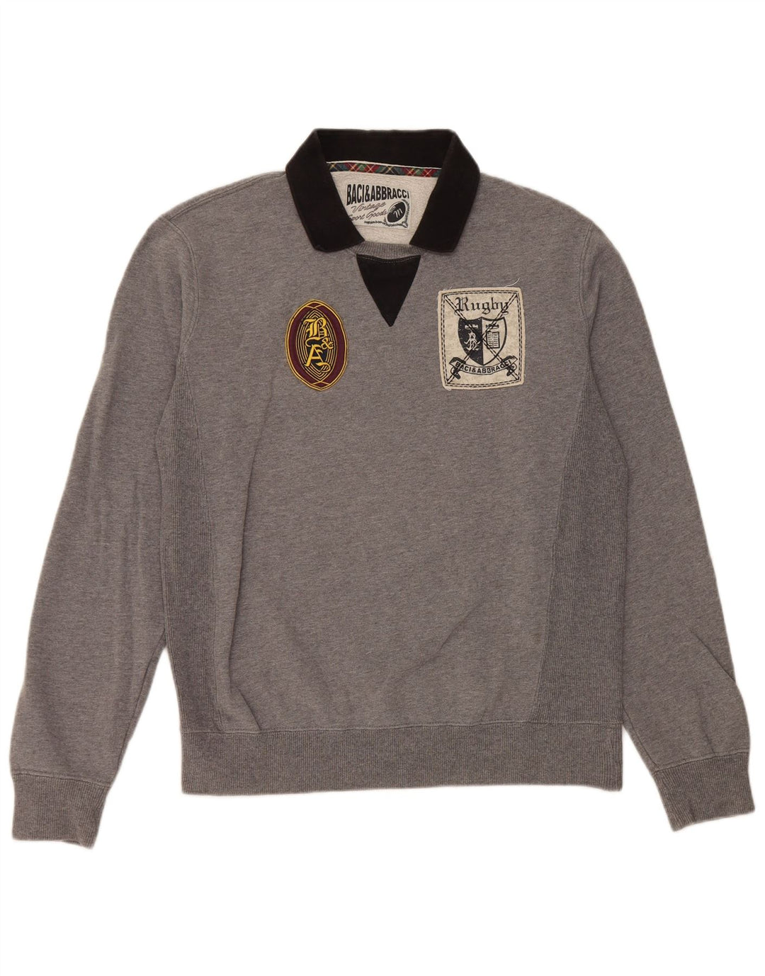 BACI & ABBRACCI Hombre Sudadera Gráfica Jersey Gris Medio Colorblock
