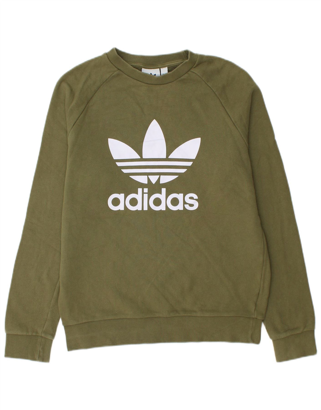 Adidas Hombre Sudadera Gráfica Jersey Pequeño Algodón Caqui