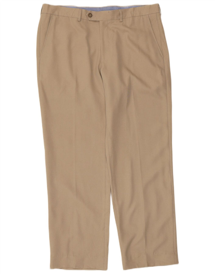 Marks & Spencer Pantalones de traje rectos para hombre W34 L31 Beige