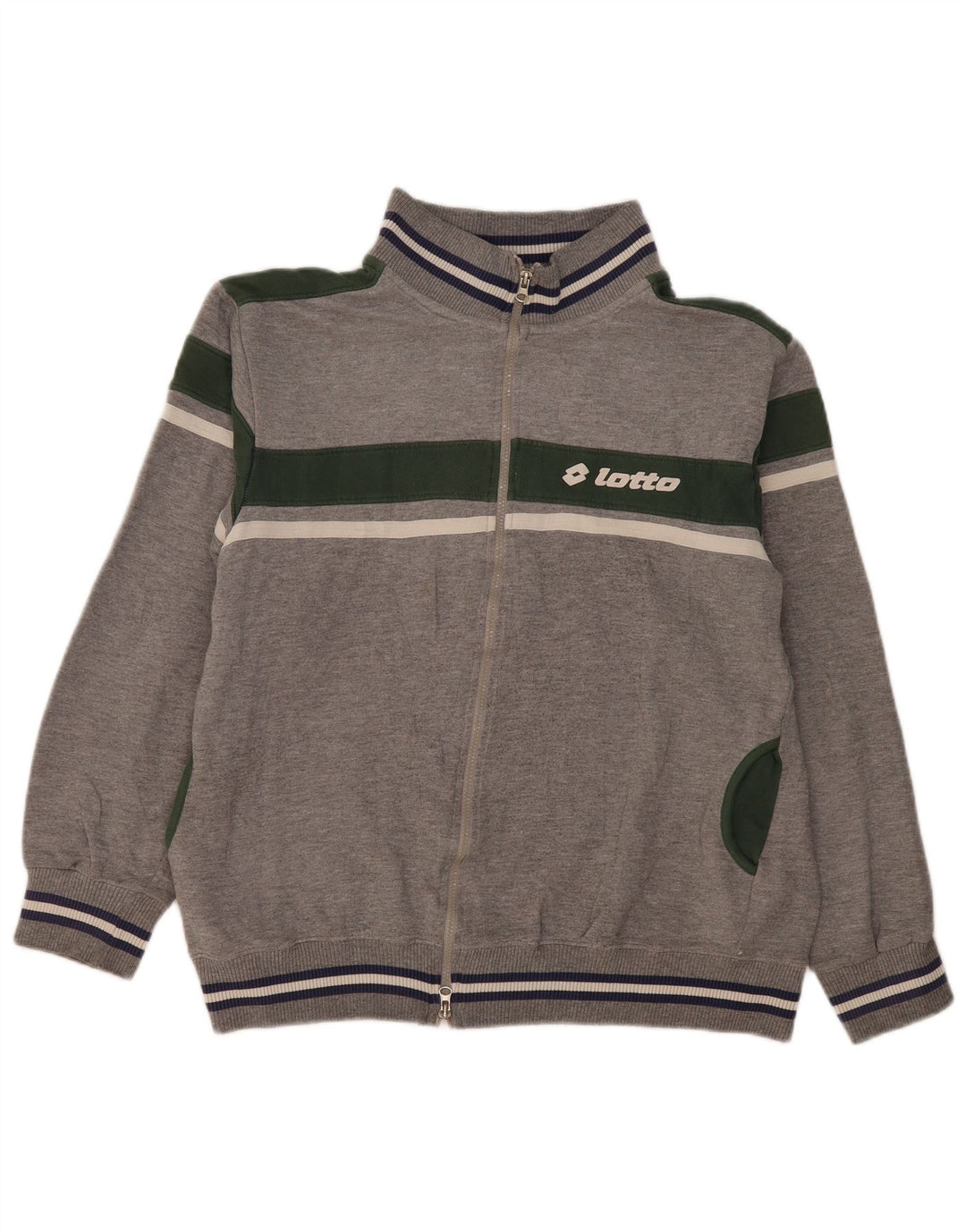 Lotto Hombre Chándal Top Chaqueta XL Gris Colorblock Algodón
