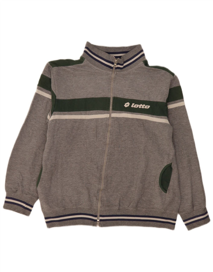Lotto Hombre Chándal Top Chaqueta XL Gris Colorblock Algodón