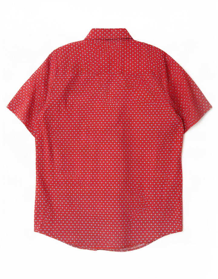 Wrangler Camisa De Manga Corta Para Hombre Algodón Geométrico Rojo Grande