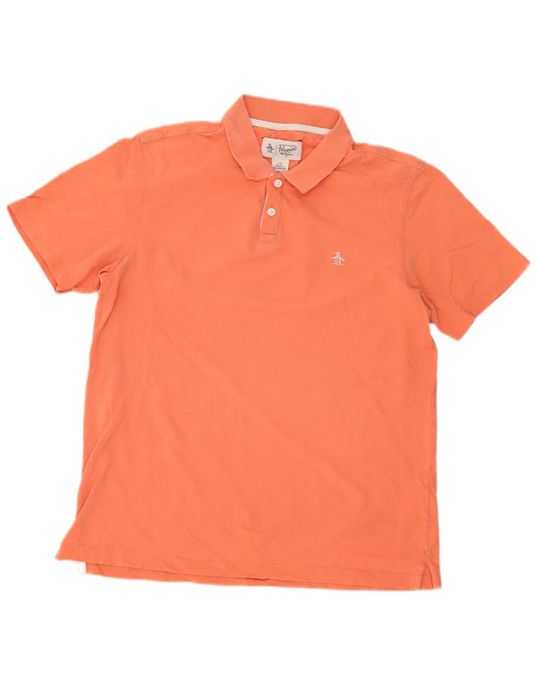 Polo Penguin para hombre de algodón naranja grande