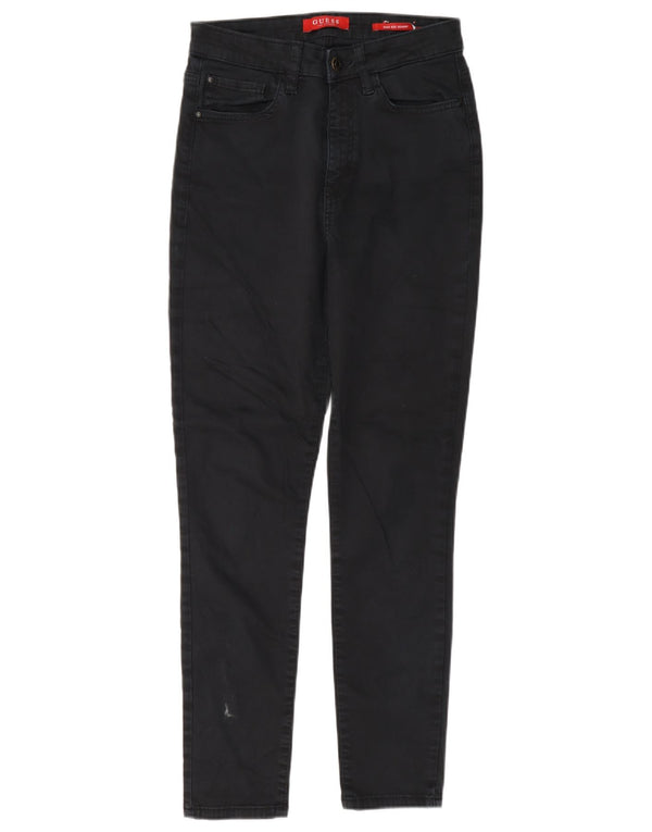 Guess Vaqueros pitillo de talle alto para mujer W27 L27 Algodón negro
