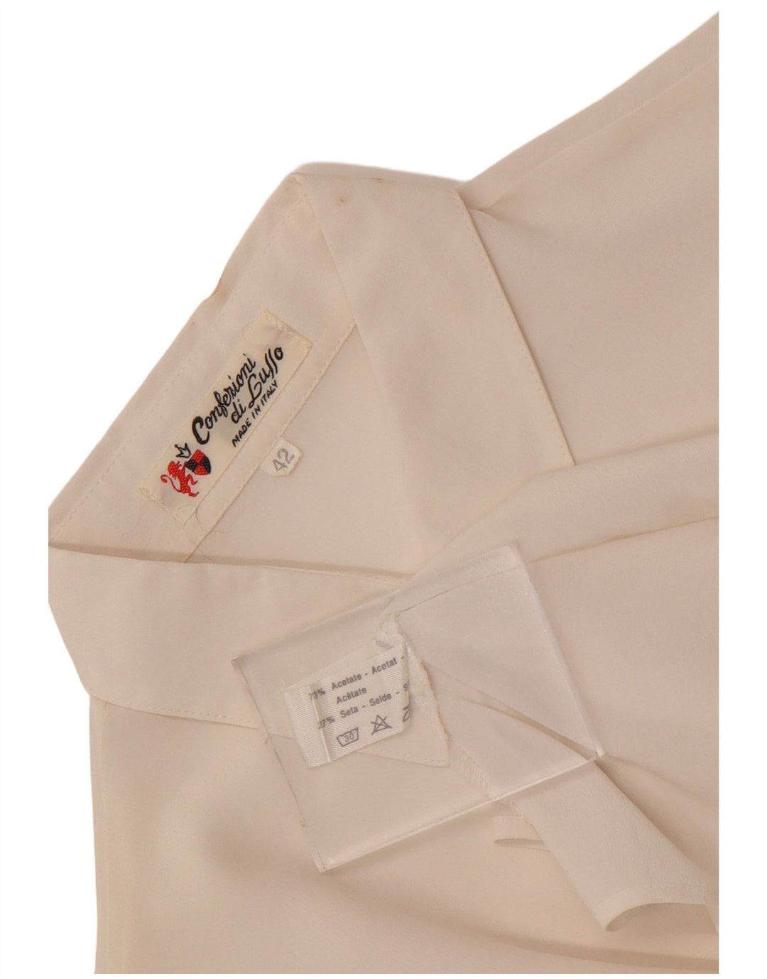 Camisa Mujer Confezioni Di Lusso IT 42 Medium Acetato Blanco