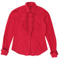 BENETTON Blusa camisera para mujer UK 46 Grande Algodón rojo