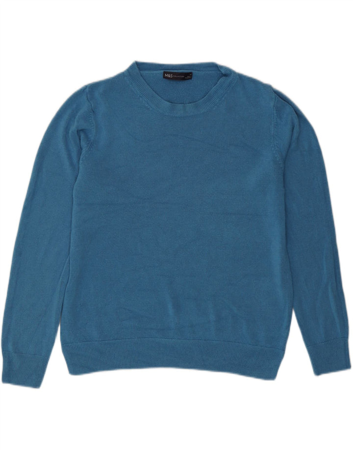 Marks & Spencer Jersey con Cuello Barco para Mujer UK 40 Azul Medio